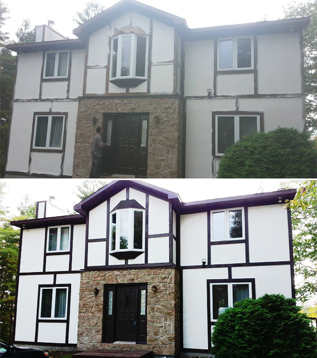 before and after stucco paint luskville